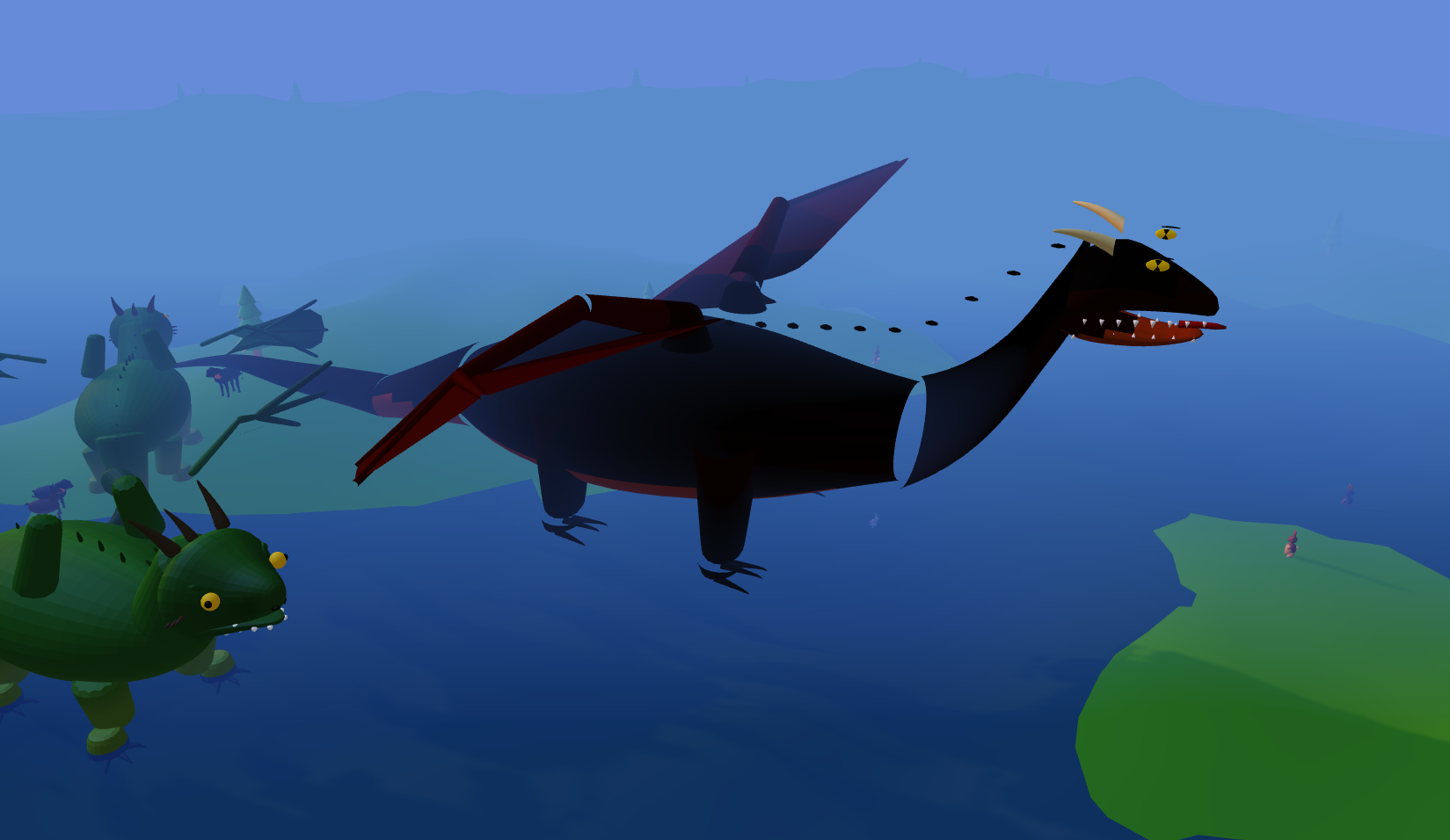 Red-winged dragon variant flying